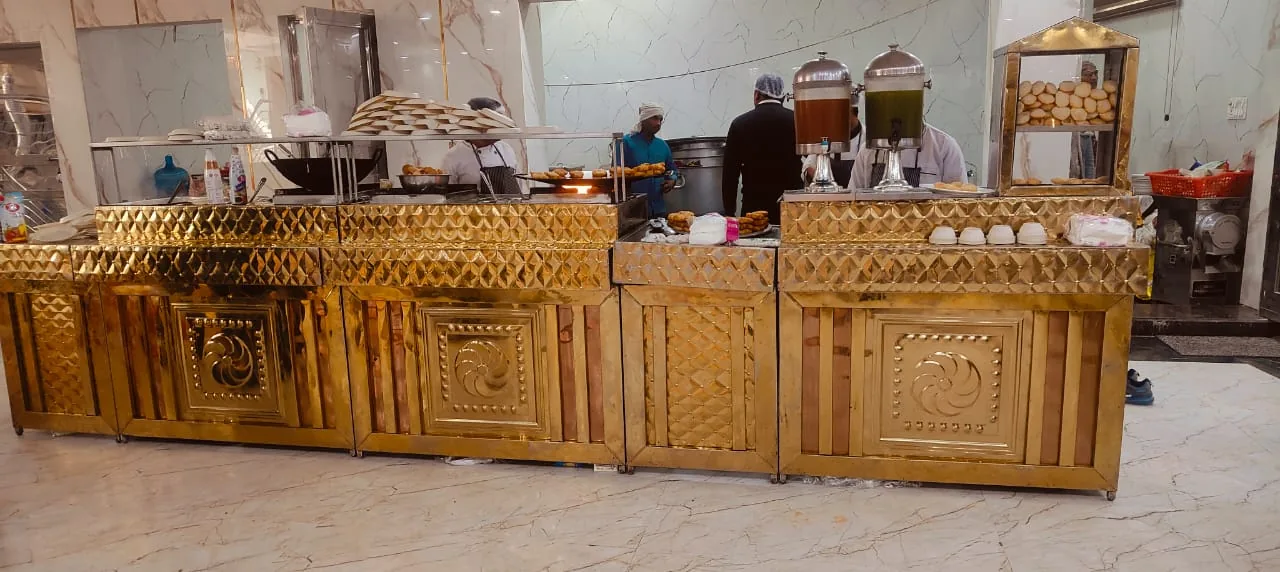 Carved premium buffet counters by Shree Balaji Caterers